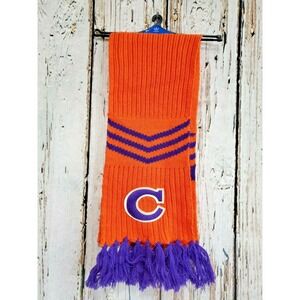 Adidas One Size Clemson Tigers NCAA Fringe Orange Winter Scarf 6.5x62‎ NEW